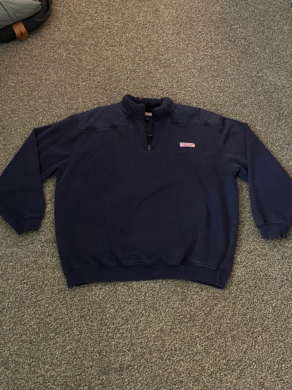 Vineyard Vines 100% Cotton Navy Quarter Zip Sweatshirt Women's Medium